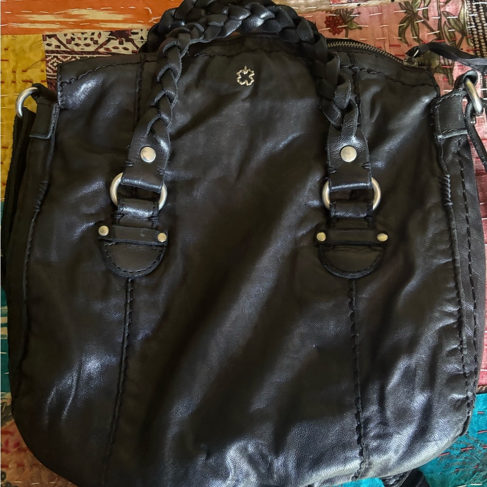 Lucky Brand Black Leather Y2K Leather Hobo Bag